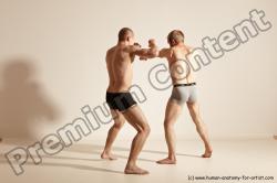 Underwear Martial art Man - Man White Moving poses Slim Short Blond Dynamic poses Academic